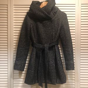 Cowl Neck Knit Coat